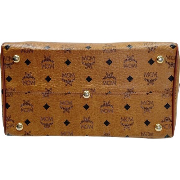 (L3) Authentic MCM Hand Bag Brown PVC Luxury Vintage Designer Handbag - Picture 6 of 10